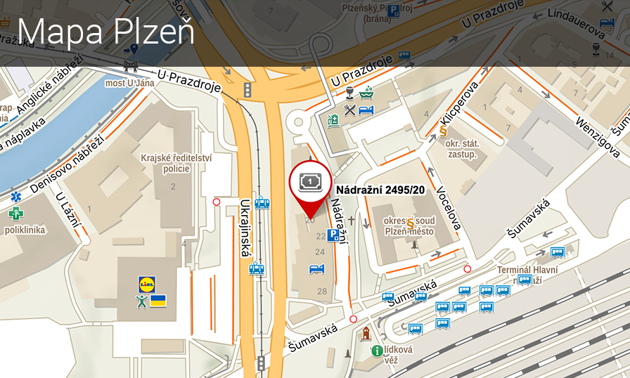Mapa Plzeň